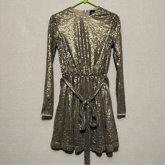 NWT Mac Duggal Sash Belt Long Sleeve Dress - size 4 - Picture 4 of 6